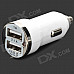 Dual USB Car Cigarette Lighter Power Charger - White (12~24V)