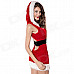 Women's Sexy Backless Sleeveless Skinny Dress for Christmas Party / Show - Red + White