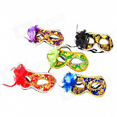 W298 Half-face Crew-cut Flower Decorated Mask for Costume Party / Halloween / Ball (5 PCS)