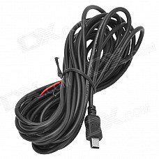 Car Voltage Reducing Mini USB Cable for GPS / DVR - Black (12 / 24V)