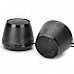 OJADE Mini USB 2.0 2-CH Speaker for Cellphone / MP3 / Laptop + More - Black (2 PCS)