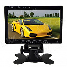 7.0" Touch Key TFT LCD PAL / NTSC Car Monitor w/ Dual Video Input, Remote Control - Black