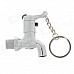 Water Faucet Style Multifunction Butane Jet Lighter w/ LED Light / Keychain - Silver (3 x AG10)