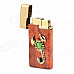 Stylish Scorpion Decorated Butane Refillable Windproof Lighter w/ LED Light - Brown + Golden