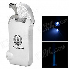 YINGWANG Stylish Eagle Head Refillable Butane Gas Windproof Jet Lighter w/ LED - Silver (1 x AG3)