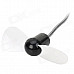 HW-901 Bending Snake Tube USB Powered 2-Blade Fan - Black + White + Silver