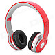 AT-BT802 Bluetooth V2.1 + EDR Headband Stereo Headphone w/ Microphone - Red + Silvery Grey + Black