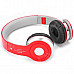 AT-BT802 Bluetooth V2.1 + EDR Headband Stereo Headphone w/ Microphone - Red + Silvery Grey + Black