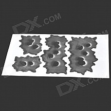 3D Bullet Holes Style Car Sticker - Black + Grey