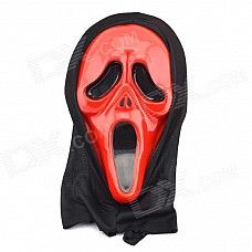 Halloween Plastic Scream Mask - Red