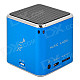 Music Angel Portable Rechargeable Media Player 2-Channel Speaker w/ TF - Blue + Silver + Black