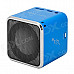 Music Angel Portable Rechargeable Media Player 2-Channel Speaker w/ TF - Blue + Silver + Black