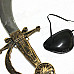 Cosplay Pirate Accessories Knife + Patch + Earrings Three Set - Golden + Silver + Black