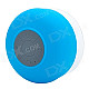 Water Resistant Silicone Bluetooth v3.0 + EDR 2-Channel Speaker w/ Suction Cup - Blue + Grey