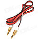 JJBY 3.5mm Male to Male Aux Car Audio Flat Cable - Red + Black