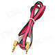 JJBY 3.5mm Male to Male Aux Car Audio Flat Cable - Deep Pink + Black