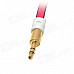 JJBY 3.5mm Male to Male Aux Car Audio Flat Cable - Deep Pink + Black