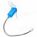 HW-901 Bending Snake Tube 360 Degree Rotational USB Powered 2-Blade Fan - Blue + White + Silver