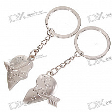 Stainless Lovers keychains (Arrow Across the Heart / 2-Piece Set)