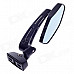 QC-M-062 1/4" Rhombus Style Motorcycle Anti-Glare Back Rearview Mirror - Black + Light Blue (Pair)