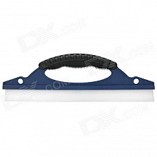 Convenient Plastic + Rubber Ice Scraper Shovel w/ Grip for Car - Black + White + Deep Blue