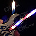 Fashionable Guitar Style Gasoline Lighter w/ LED Light - White + Blue (3 x LR626)