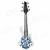 Fashionable Guitar Style Gasoline Lighter w/ LED Light - White + Blue (3 x LR626)