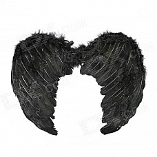 Halloween Kids Cosplay Fallen Angel Wings - Black