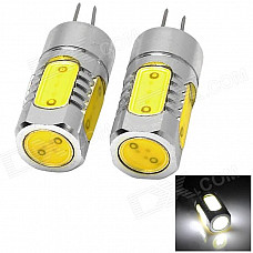 G4-5W-V-12V 5w 200lm 6500k G4 White Light LED Clearance Lamp Bead - Silver + Yellow (2 PCS)
