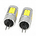 G4-5W-V-12V 5w 200lm 6500k G4 White Light LED Clearance Lamp Bead - Silver + Yellow (2 PCS)