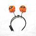 Halloween Flash Double Color LED Pumpkin Head Hoop - Black + Orange (3 x AG13)