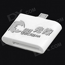 GT-013 Micro USB OTG Card Reader for Samsung Galaxy S3 / S4 / N7100 - White + Silver