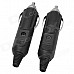 20036 Car Cigarette Lighter Plug Socket w/ LED Indicator - Black (2 PCS)