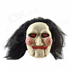 Long Hair Billy the Puppet Mask - Ivory + Red + Black