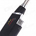 Adjustable Fuel Orange Flame Oil Lighter w/ Long Mouth - Black + Silver