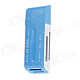 Mini All-in-1 USB 2.0 Card Reader - Blue + White (Max.32GB)