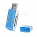 Mini All-in-1 USB 2.0 Card Reader - Blue + White (Max.32GB)