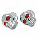 Stylish Skull Style Decorated DIY Screw for Harley Motorcycle - Silver + Red (2 PCS)