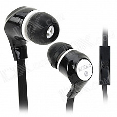 MIC-105 In-Ear Earphones w/ Mic for Iphone / Samsung + More - Black (3.5mm Plug / 110cm-Cable)