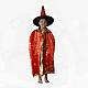 Kids Satin Cloak Costume w/ Hat - Red + Golden