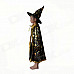 Kids Satin Cloak Costume w/ Hat - Black + Golden