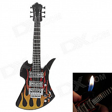 Fashionable Guitar Style Gasoline Lighter - Black