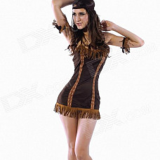 Cute Indian Princess Costumes Dress for Halloween - Brown (Free Size)