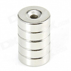 Round Hole NdFeB Magnets - Silver (5 PCS)