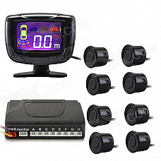 PZ500-8 2" LCD Digital Display Screen 8-Probes Parking Sensor - Black (DC 12V)