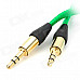 MM-35 3.5mm Male to Male Audio Connection Nylon Cable - Green + Golden + Black (1m)