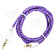 3.5mm Male to Male Audio Connection Nylon Cable - Purple + Black + White (1m)