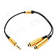 ShangHeZhong 1-to-2 3.5mm Male to Female Audio Share Adapter Cable - Black + Golden