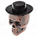 Cool Skull Heads Style Blue Flame Butane Gas Lighter w/ Light + Sound - Purple Bronze + Black