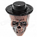 Cool Skull Heads Style Blue Flame Butane Gas Lighter w/ Light + Sound - Purple Bronze + Black